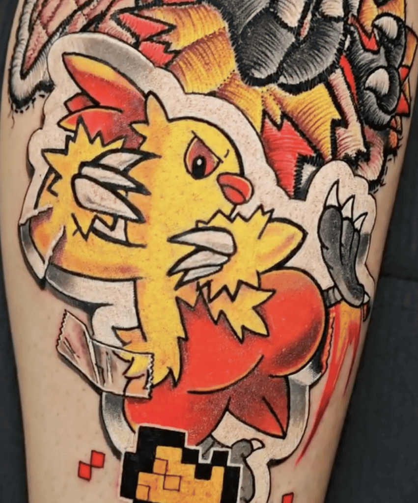 Combusken Sticker Hoenn Pokémon Tattoo