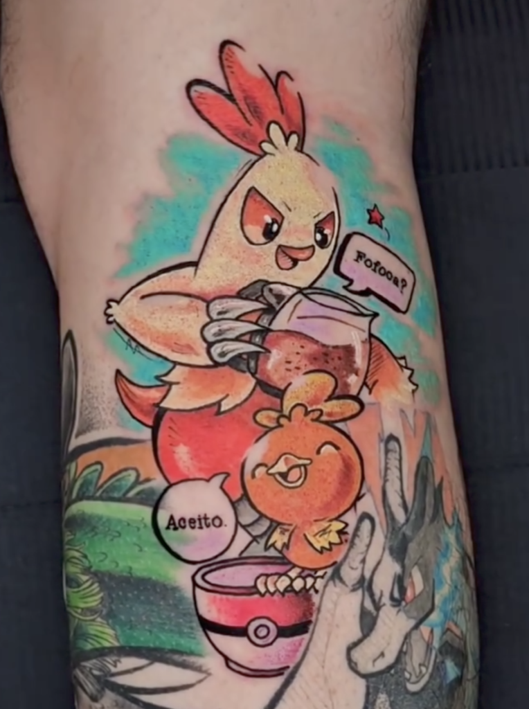 Combusken Tea Hoenn Pokémon Tattoo