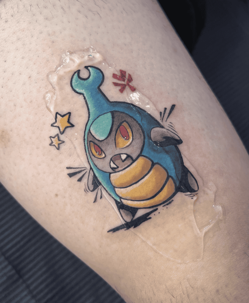 Karrablast Angry Unova Pokémon Tattoo