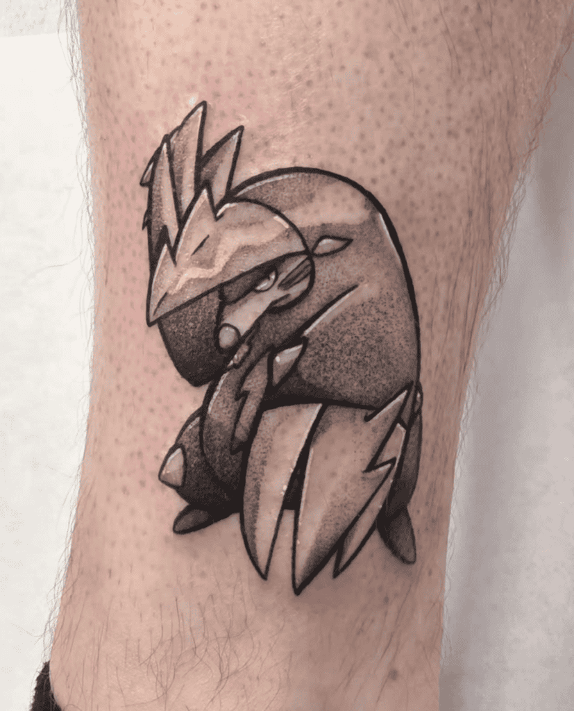 Excadrill Pose Unova Pokémon Tattoo