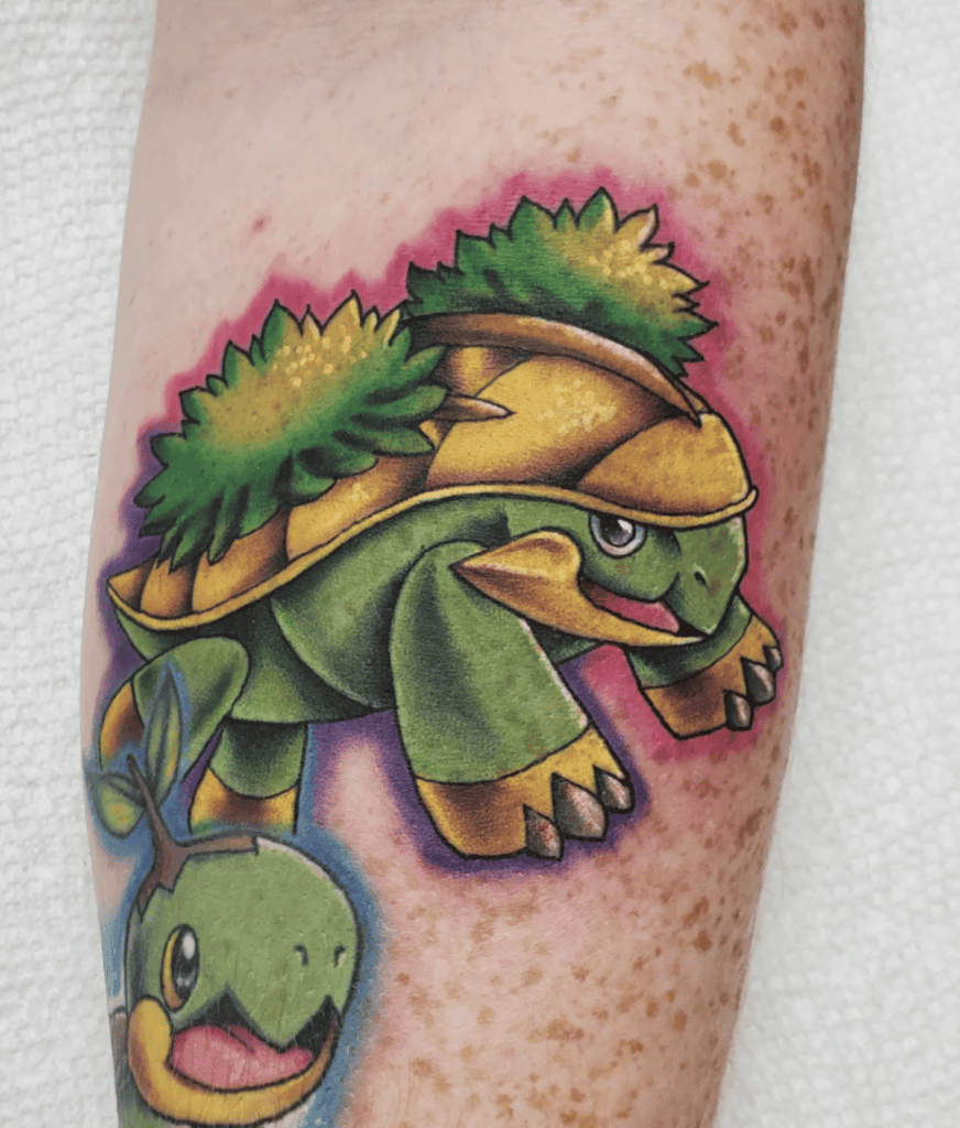Grotle Happy Sinnoh Pokémon Tattoo