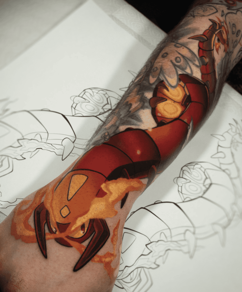 Centiskorch Long Galar Pokémon Tattoo