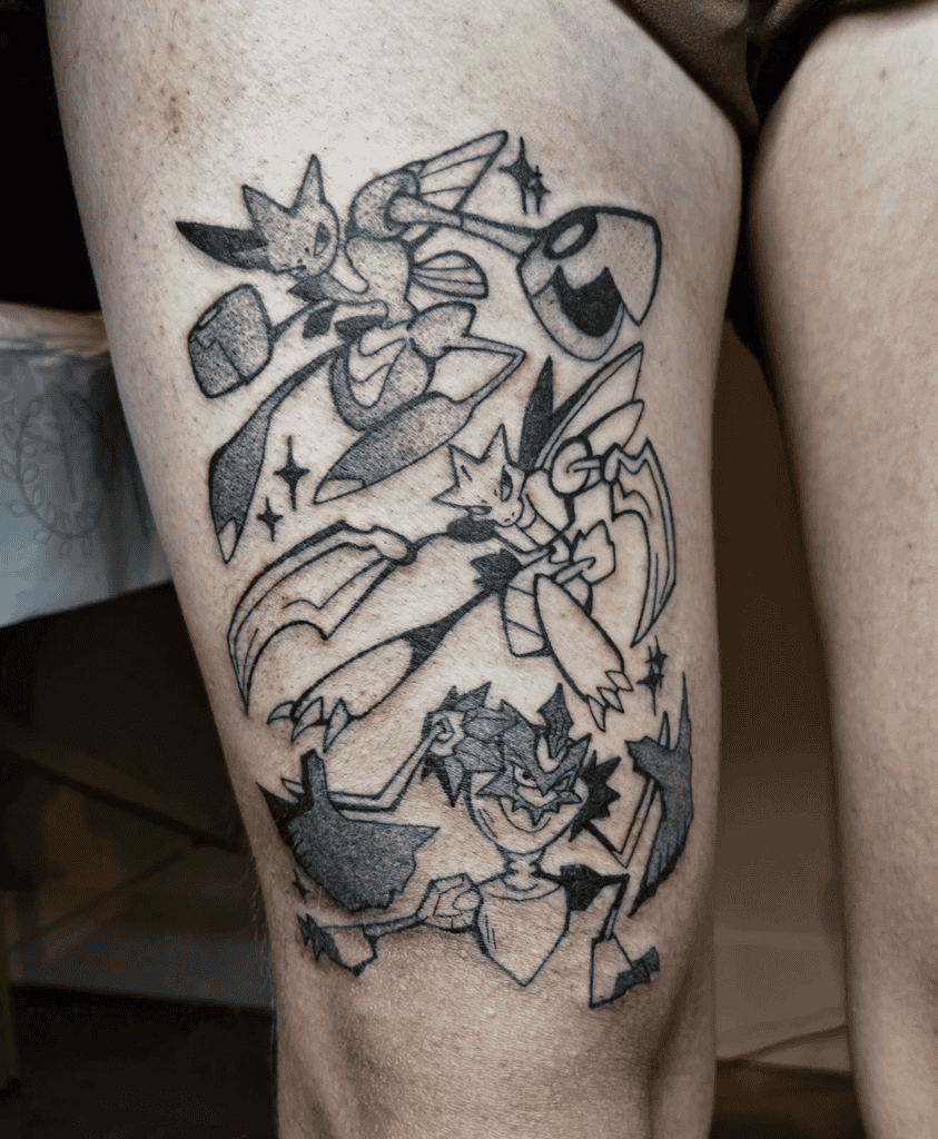 Kleavor Line Hisui Pokémon Tattoo