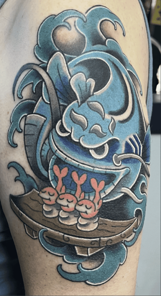 Dondozo Eat Paldea Pokémon Tattoo