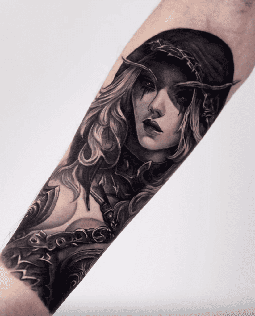 Sylvanas Windrunner Cape World of Warcraft Tattoo