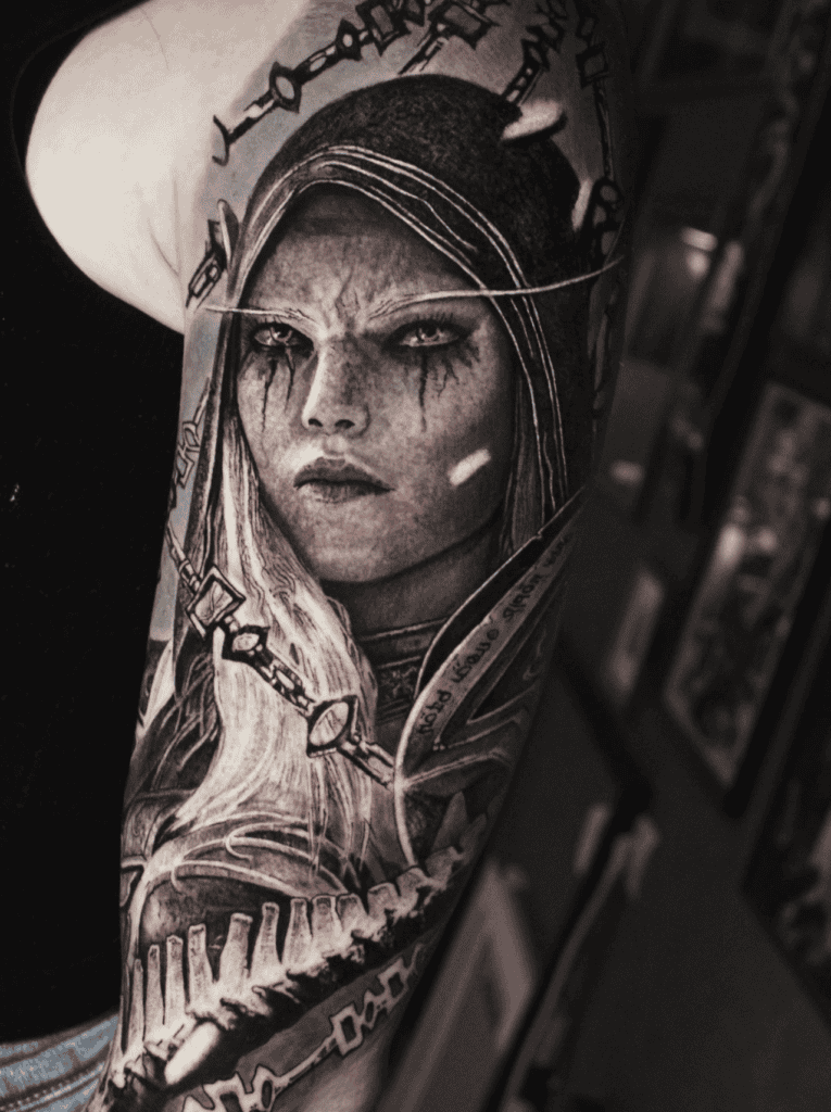 Sylvanas Windrunner Chain World of Warcraft Tattoo