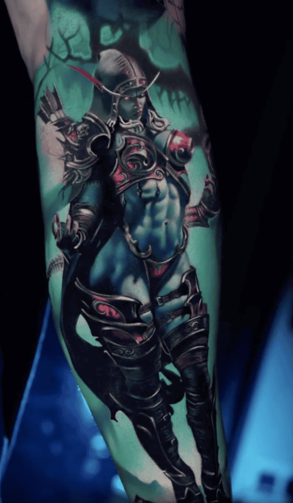 Sylvanas Windrunner Full World of Warcraft Tattoo