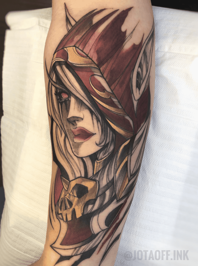 Sylvanas Windrunner Sketch World of Warcraft Tattoo