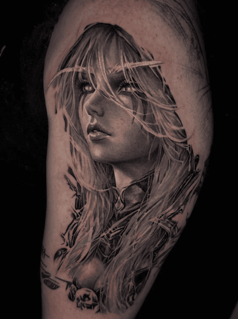 Sylvanas Windrunner Smile World of Warcraft Tattoo