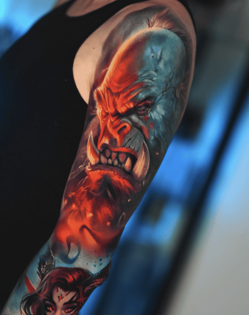 Orgrim Doomhammer Rage World of Warcraft Tattoo