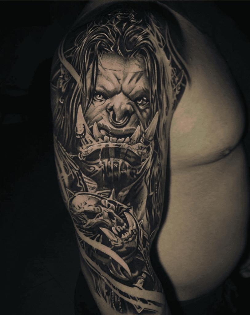Grommash Hellscream World of Warcraft Tattoo
