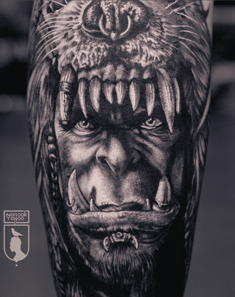 Durotan Hood World of Warcraft Tattoo