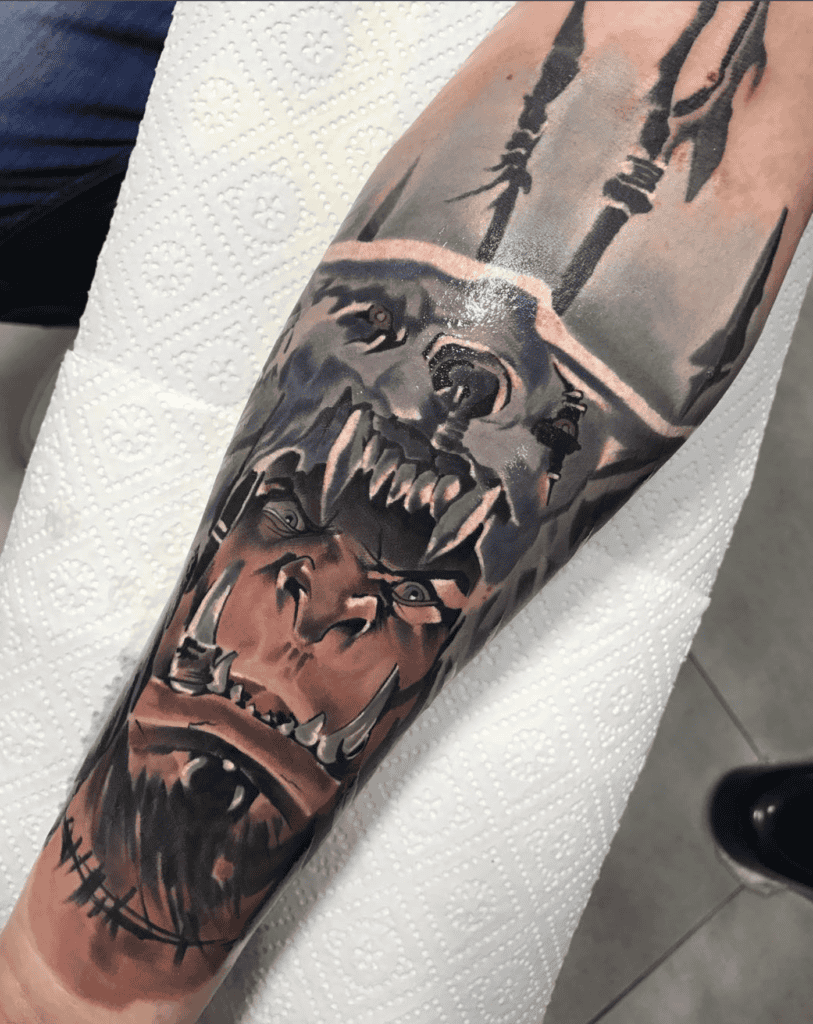 Durotan Spear World of Warcraft Tattoo