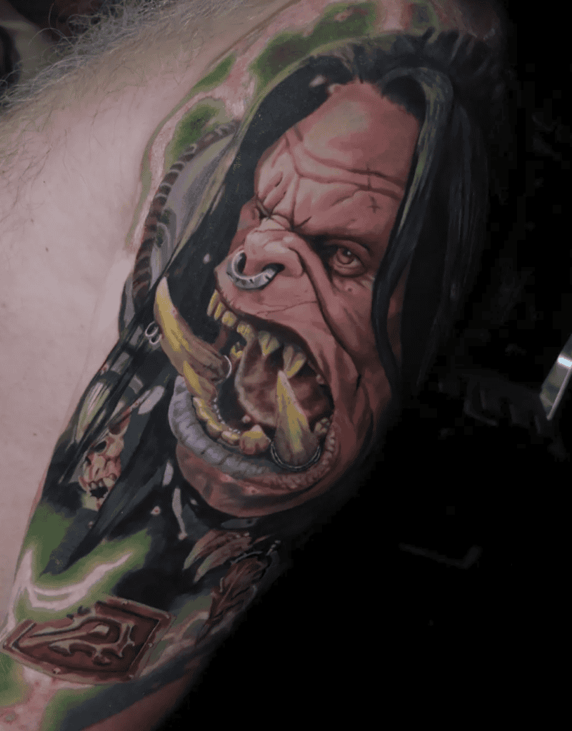 Grommash Hellscream Scream World of Warcraft Tattoo