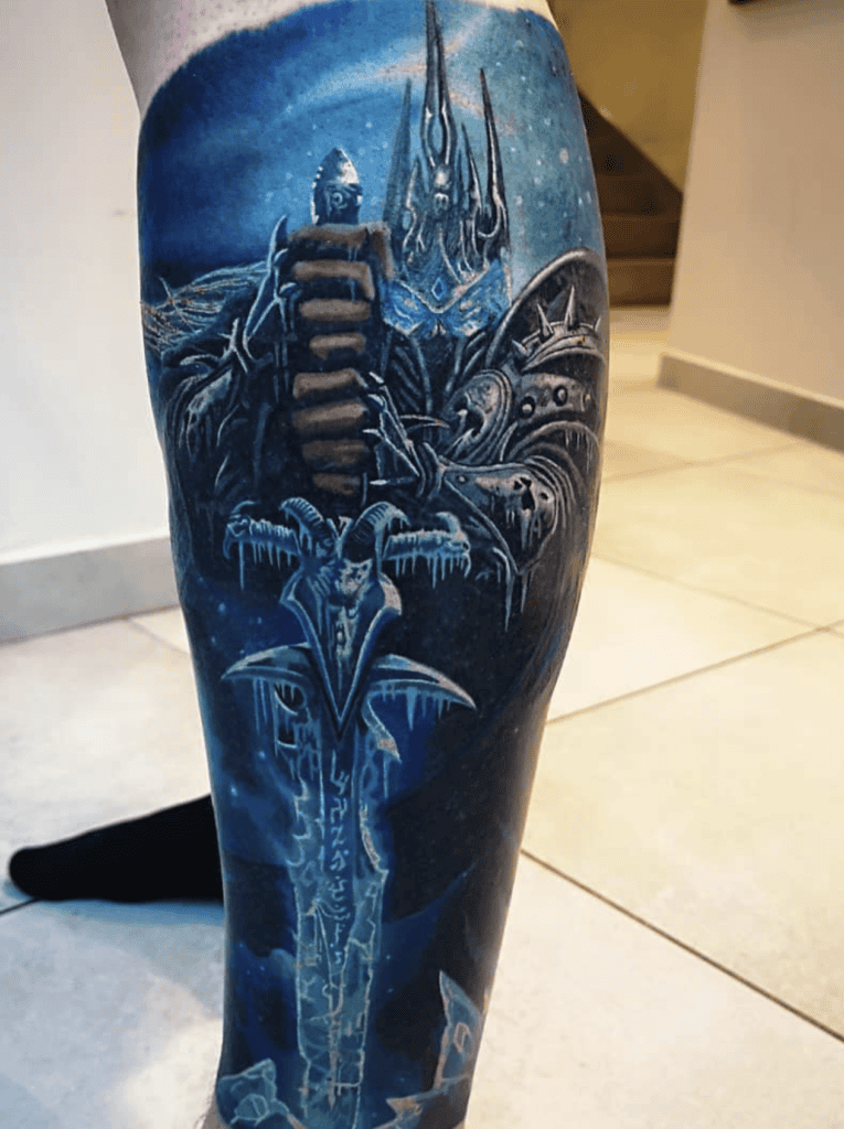 Arthas Menethil Action World of Warcraft Tattoo