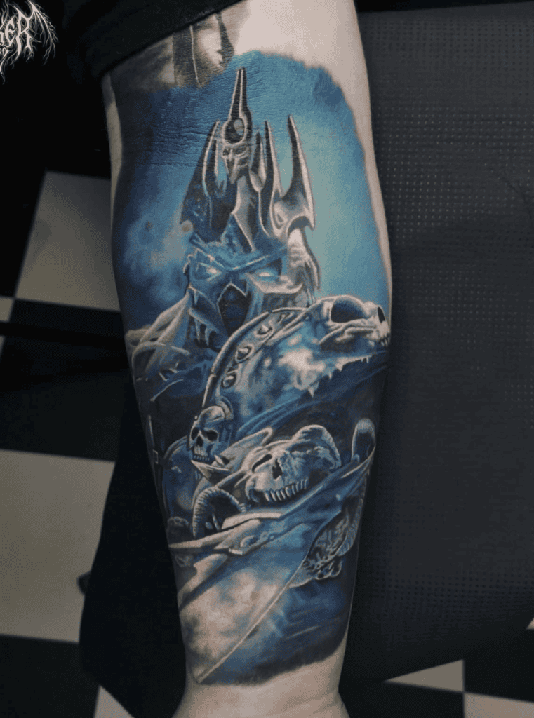 Arthas Menethil Ice World of Warcraft Tattoo