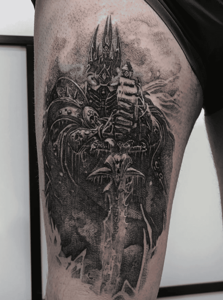 Arthas Menethil Stance World of Warcraft Tattoo