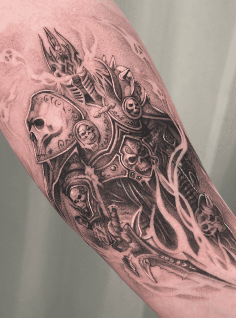 Arthas Menethil Sword World of Warcraft Tattoo