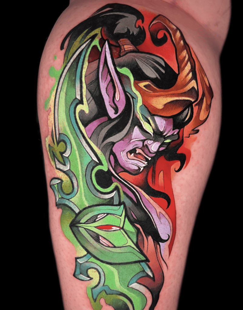 Illidan Stormrage Colour World of Warcraft Tattoo