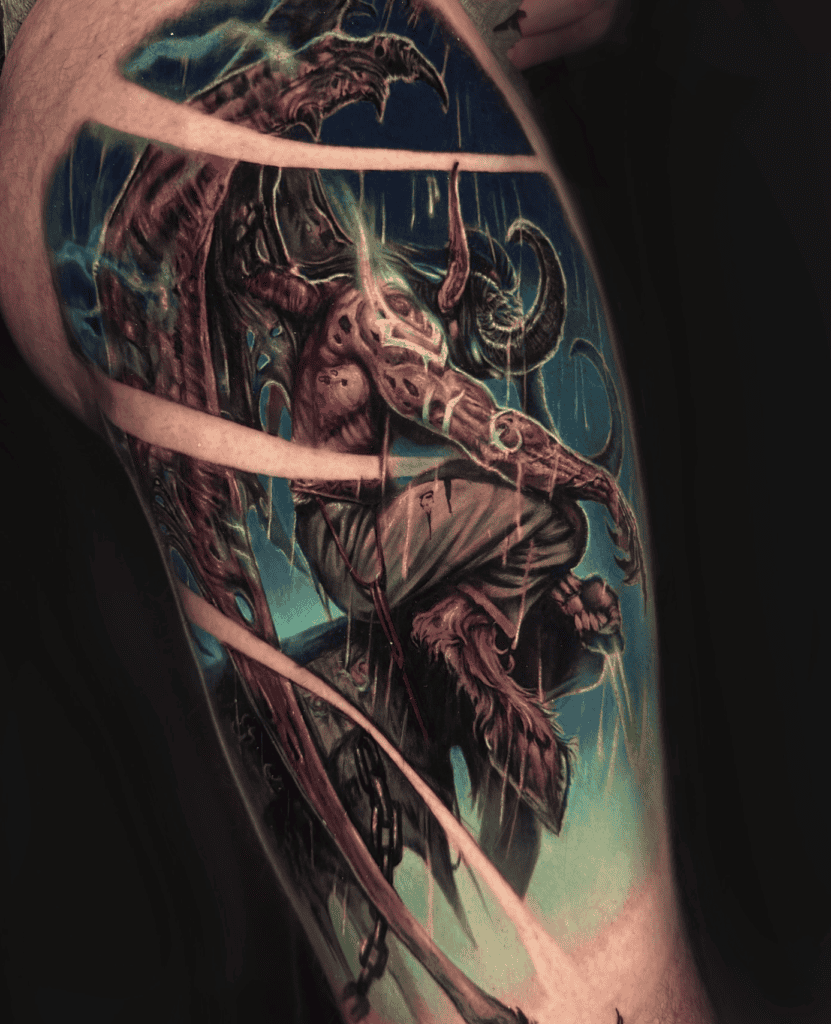 Illidan Stormrage Perch World of Warcraft Tattoo
