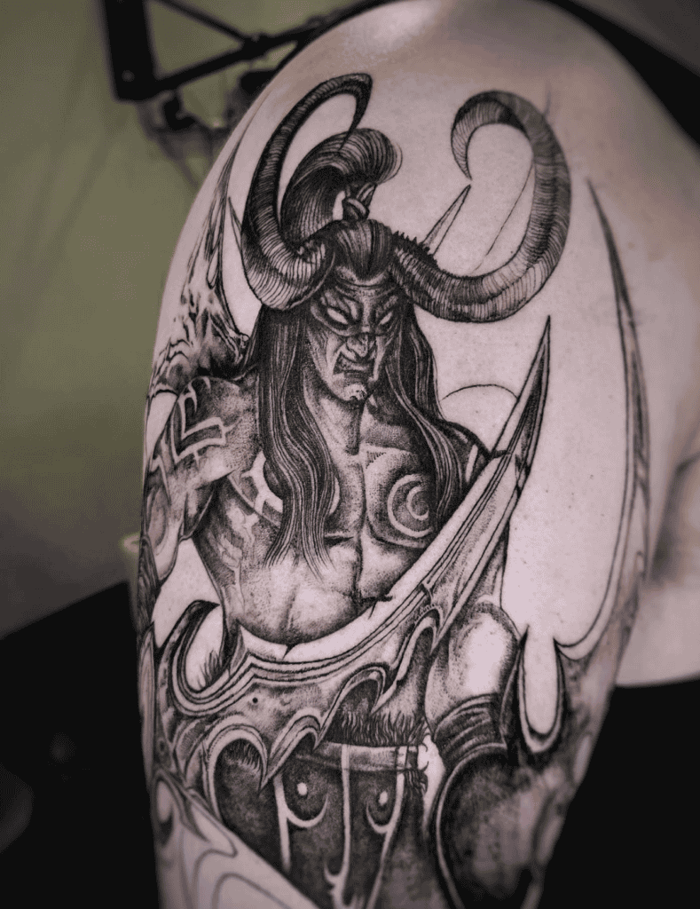 Illidan Stormrage World of Warcraft Tattoo