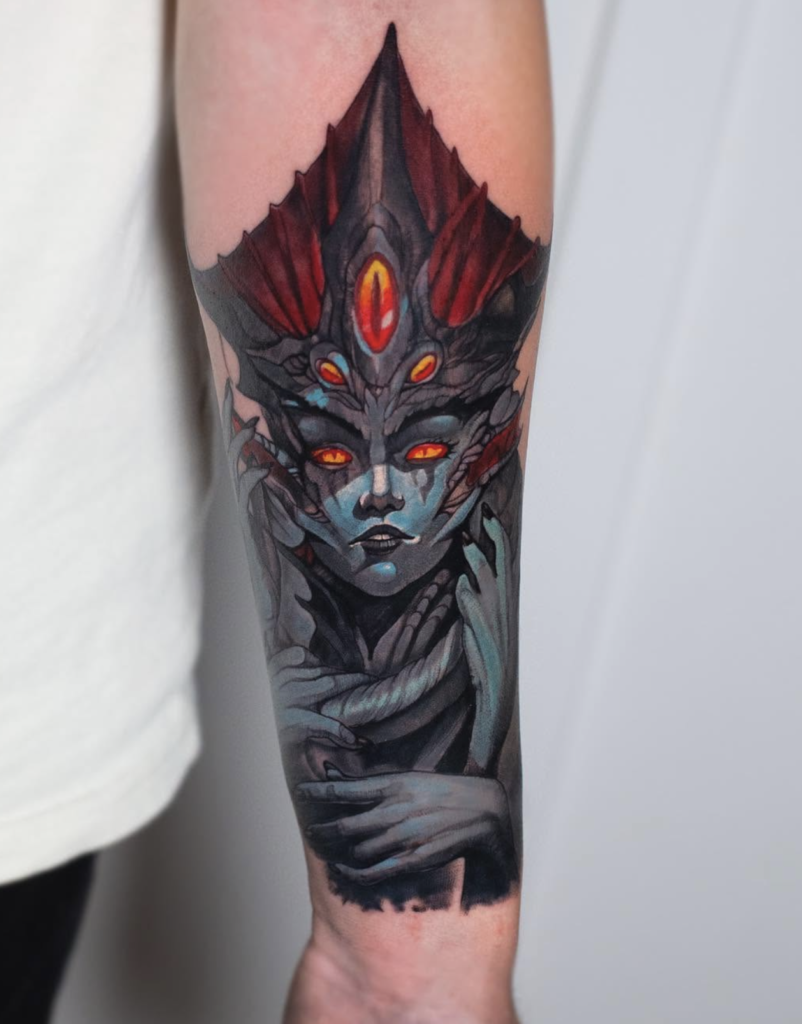 Queen Azshara Eyes World of Warcraft Tattoo