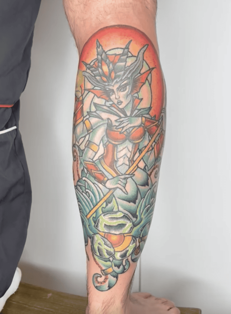 Queen Azshara Portrait World of Warcraft Tattoo