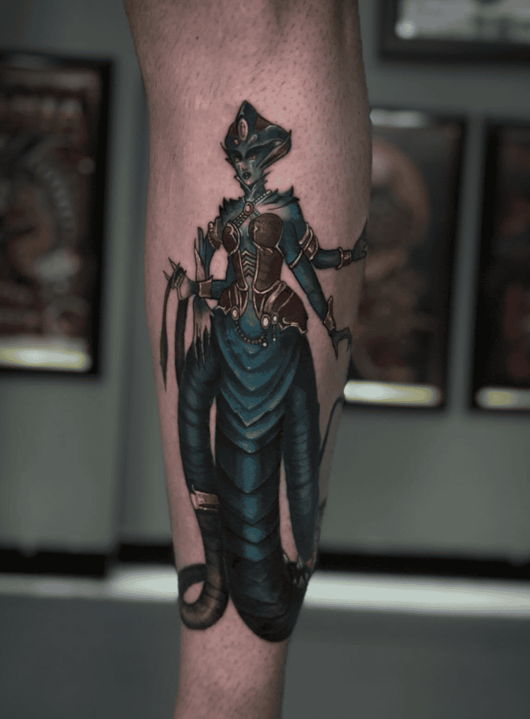 Queen Azshara Snake World of Warcraft Tattoo