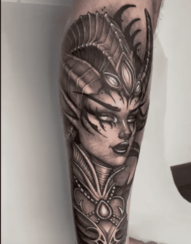 Queen Azshara World of Warcraft Tattoo