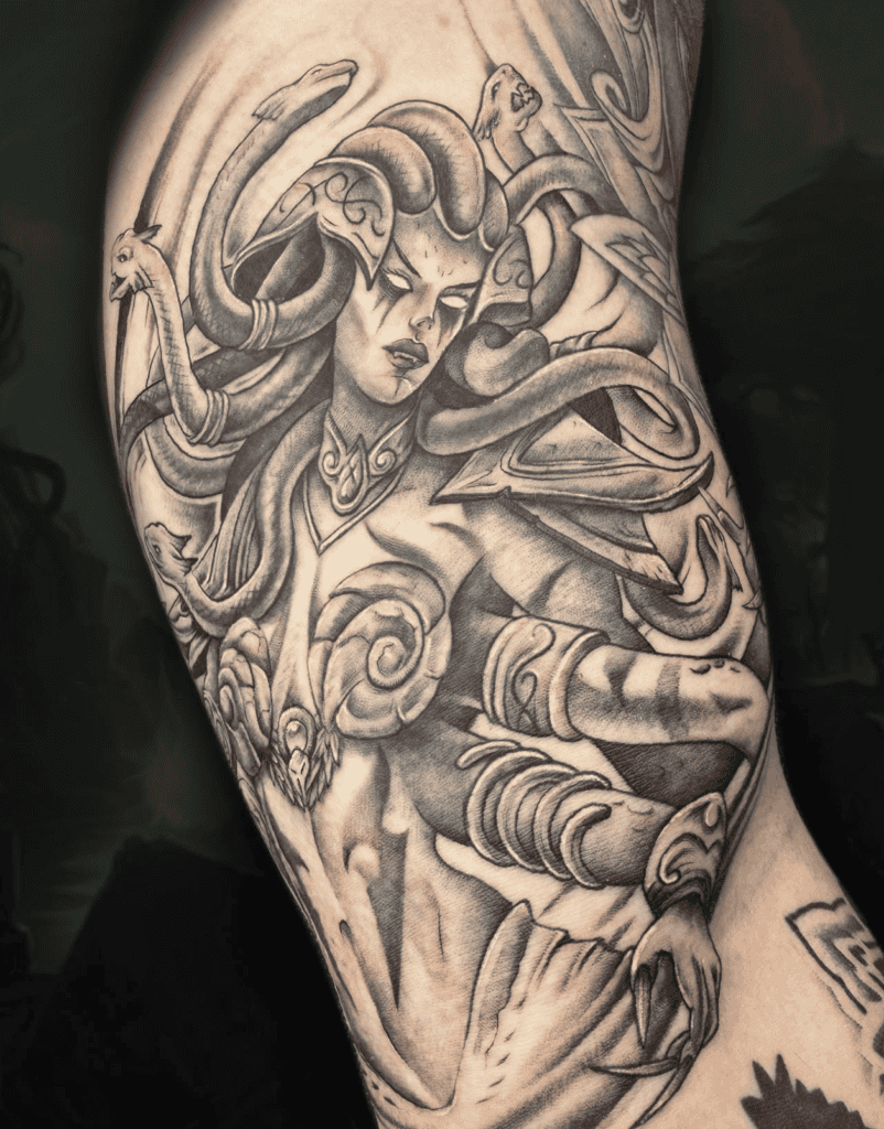 Lady Vashj Naga World of Warcraft Tattoo
