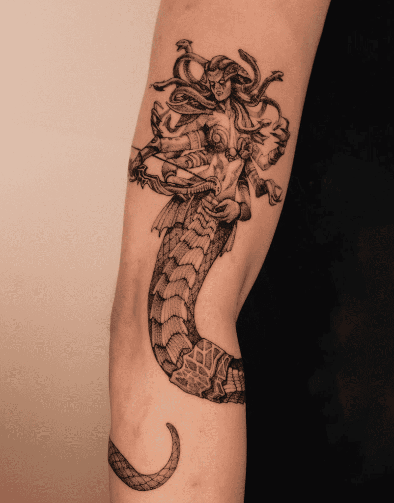 Lady Vashj World of Warcraft Tattoo