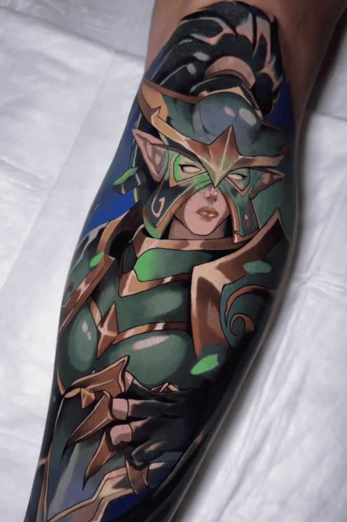Maiev Shadowsong World of Warcraft Tattoo