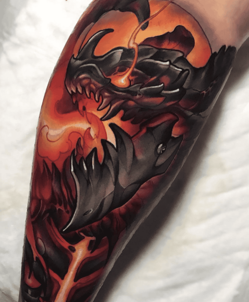 Deathwing Flame World of Warcraft Tattoo