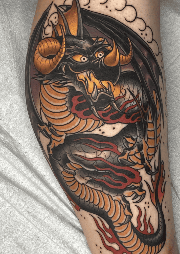 Onyxia Trad World of Warcraft Tattoo