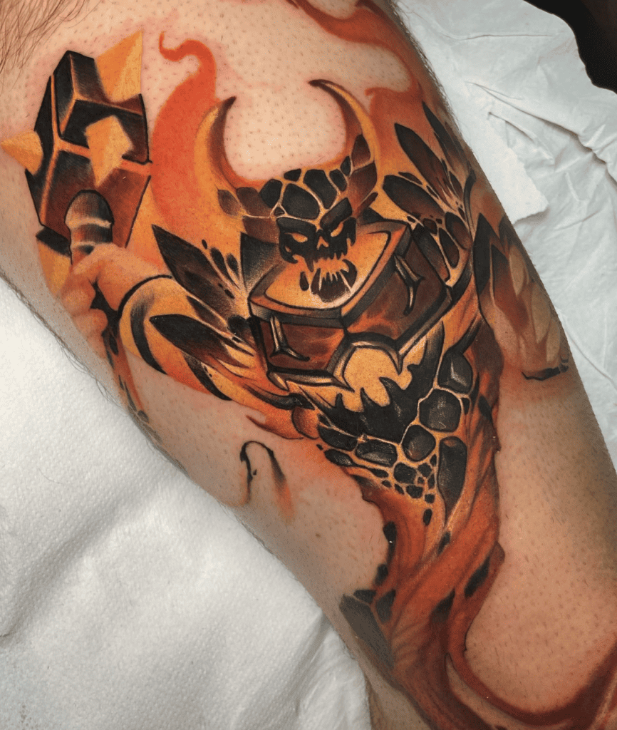 Ragnaros Hammer World of Warcraft Tattoo