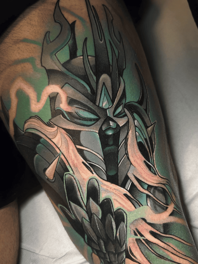 Arthas Menethil The Lich King World of Warcraft Tattoo