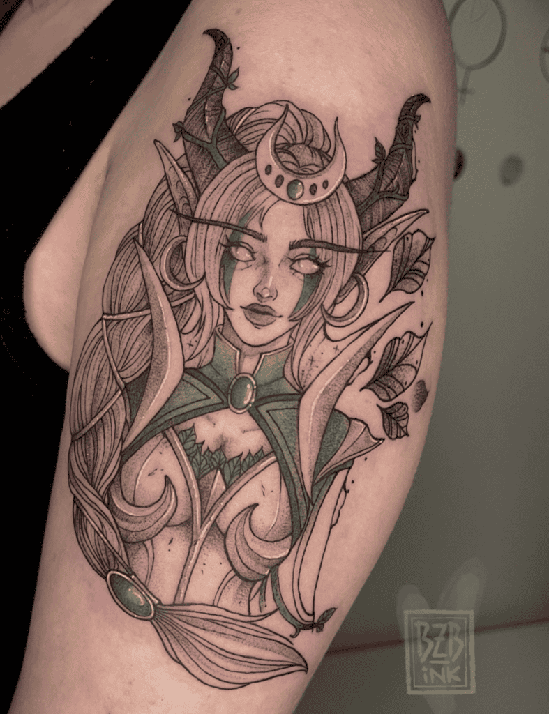 Ysera Human World of Warcraft Tattoo