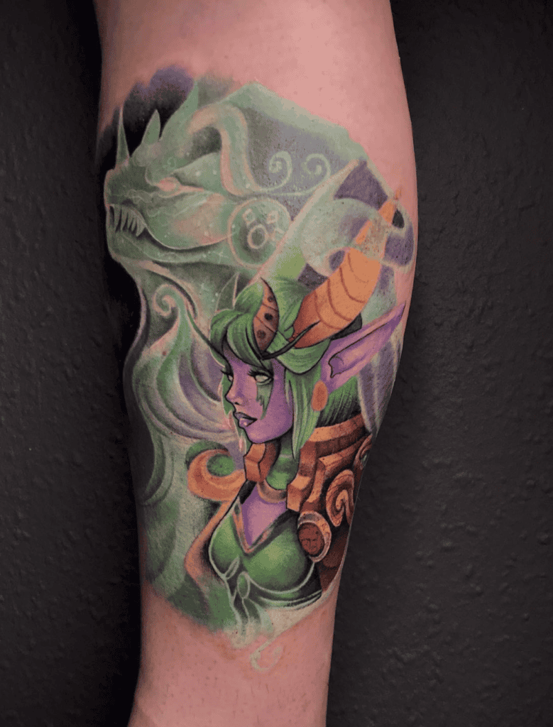 Ysera Spirit World of Warcraft Tattoo