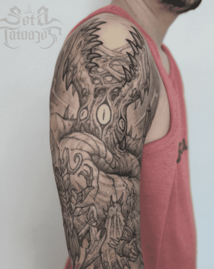 N Zoth Split World of Warcraft Tattoo
