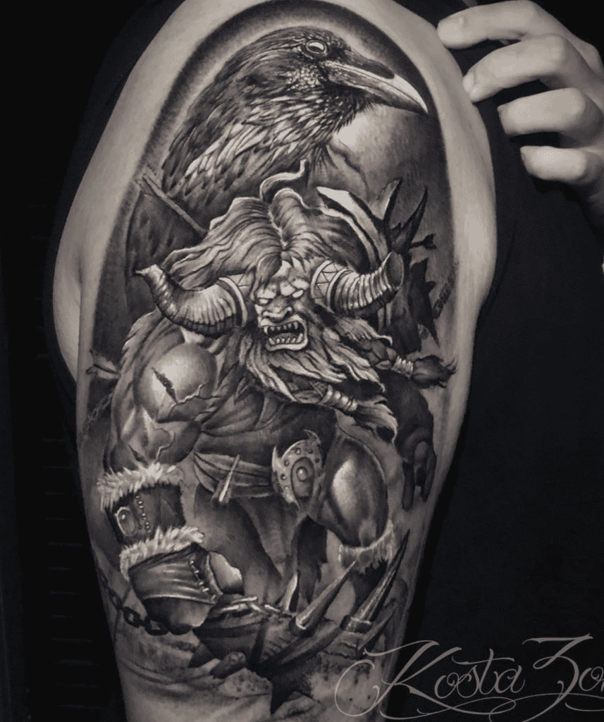 Tauren Angry World of Warcraft Tattoo