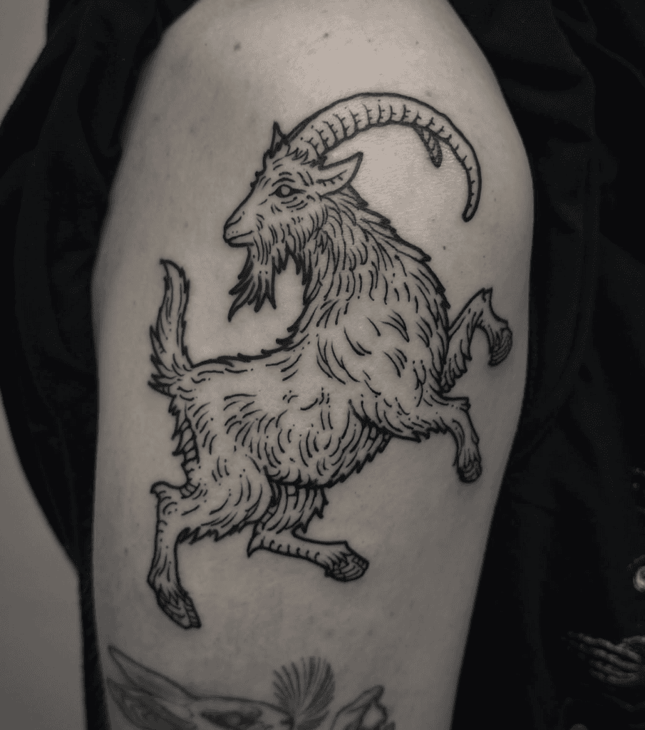 Bezoar Ibex Pose Goat Tattoo