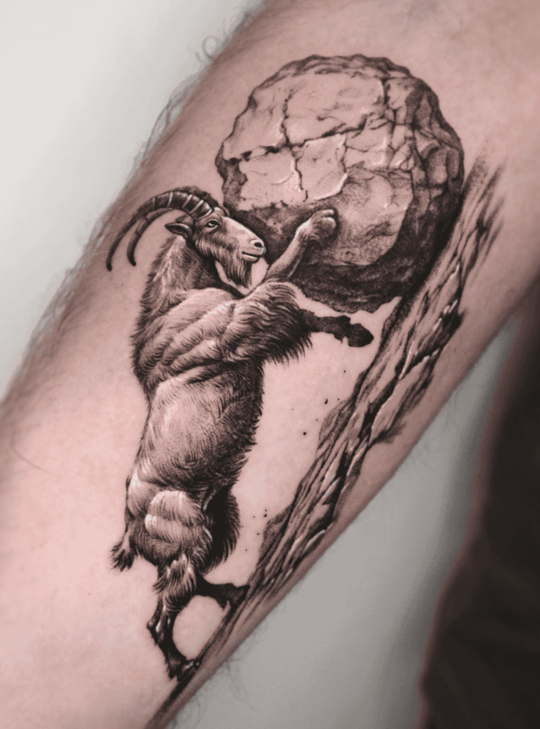 Bezoar Ibex Push Goat Tattoo