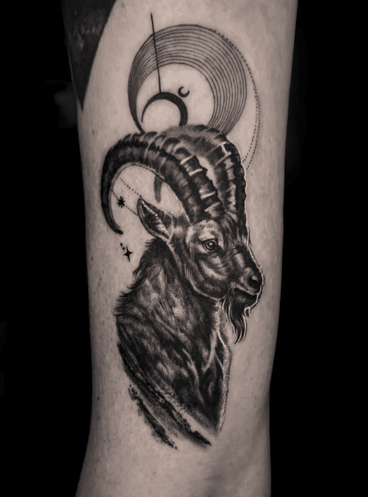Bezoar Ibex Style Goat Tattoo