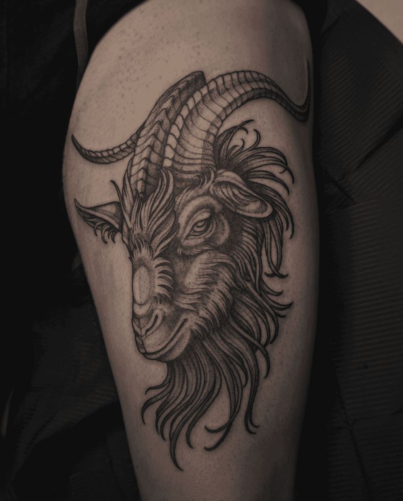 Domestic Goat Head Tattoo