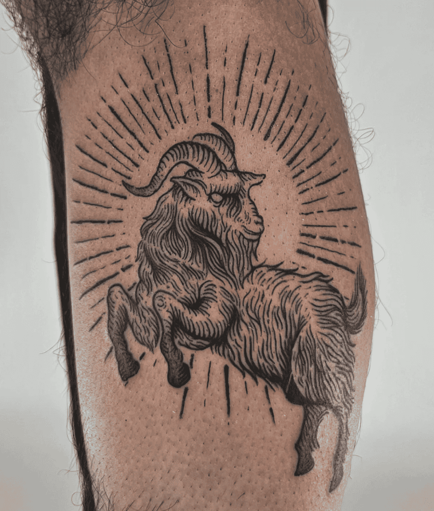 Domestic Goat Shine Tattoo