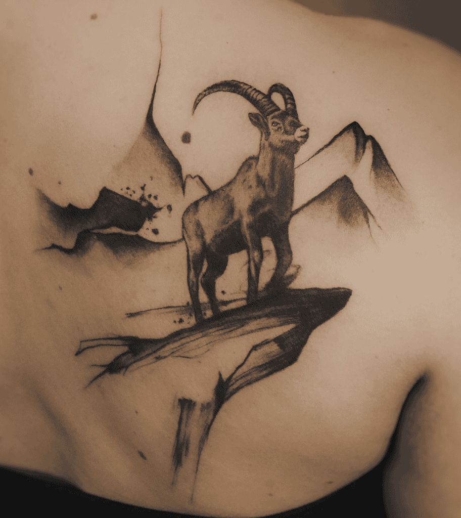 Alpine Ibex Hill Goat Tattoo