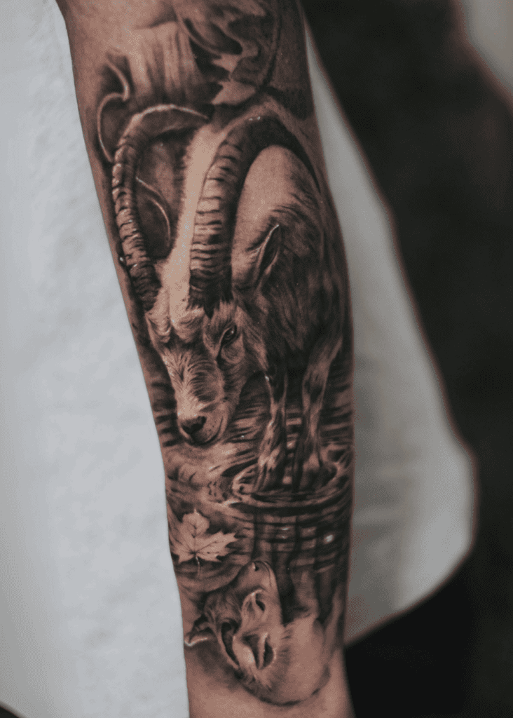Siberian Ibex Goat Tattoo