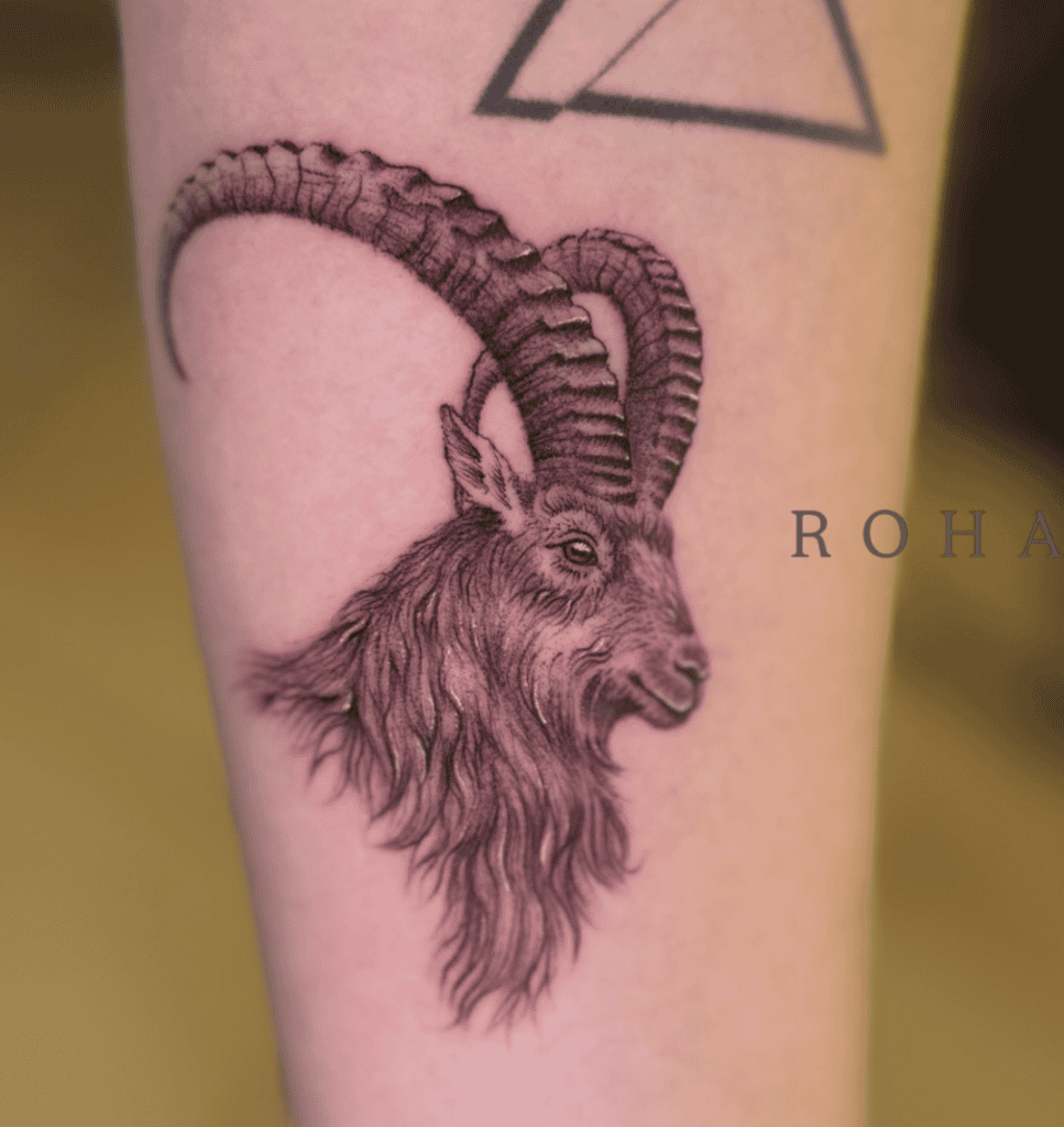 Nubian Ibex Goat Tattoo