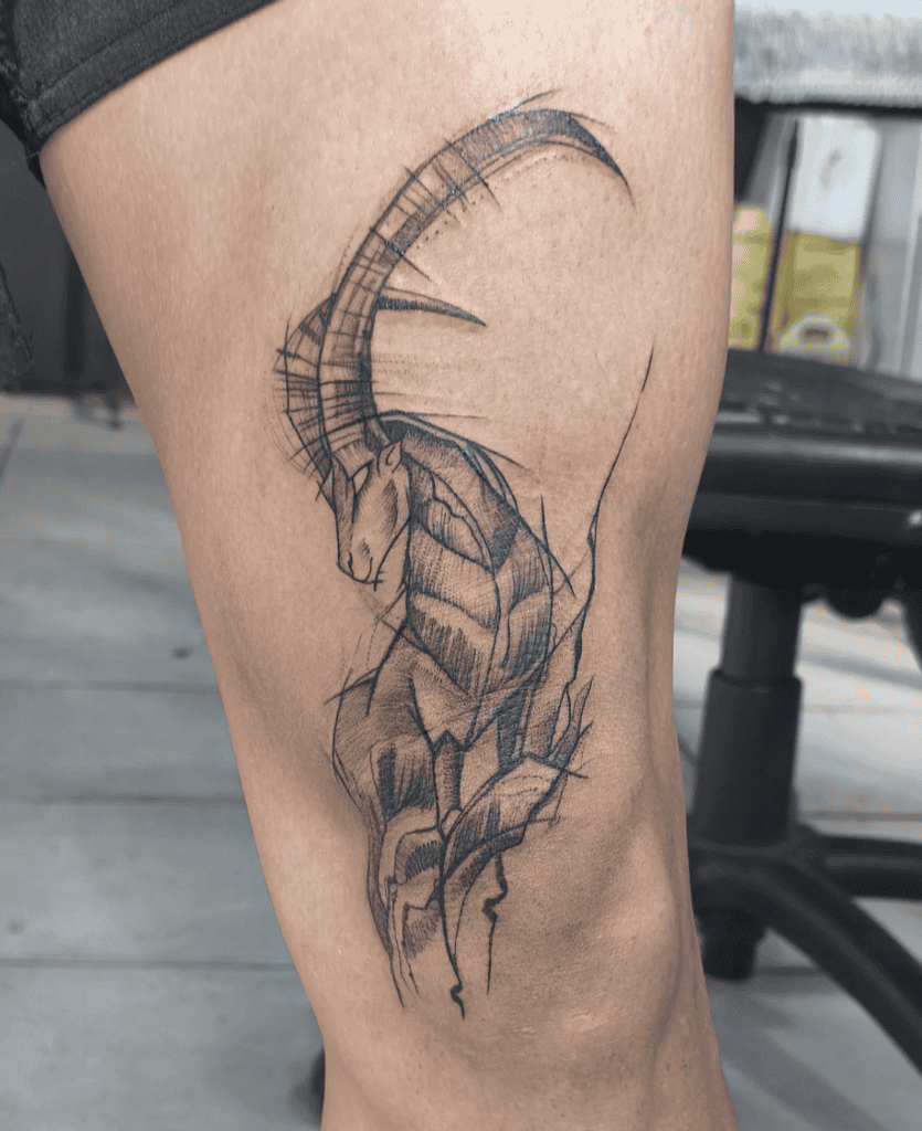 Walia Ibex Stance Goat Tattoo