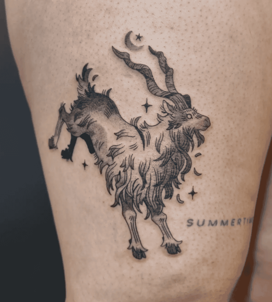 Markhor Style Goat Tattoo